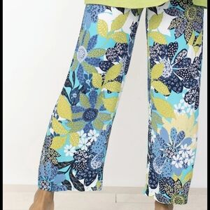 NWT Blue & Yellow Floral Flood Pants By Habitat Size Medium